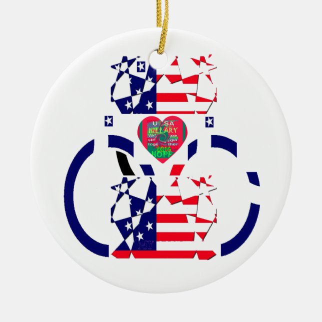 USA Hope Beautiful Phantastisch National Flag Desi Keramikornament (Vorne)