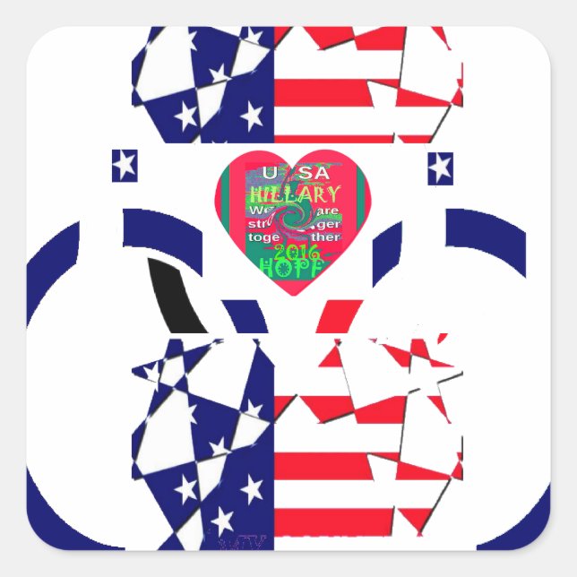 USA Hope Beautiful Phantastisch National Flag Desi Quadratischer Aufkleber (Vorderseite)