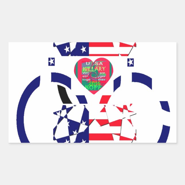 USA Hope Beautiful Phantastisch National Flag Desi Rechteckiger Aufkleber (Vorderseite)