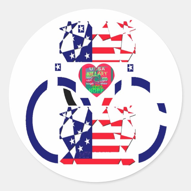 USA Hope Beautiful Phantastisch National Flag Desi Runder Aufkleber (Vorderseite)