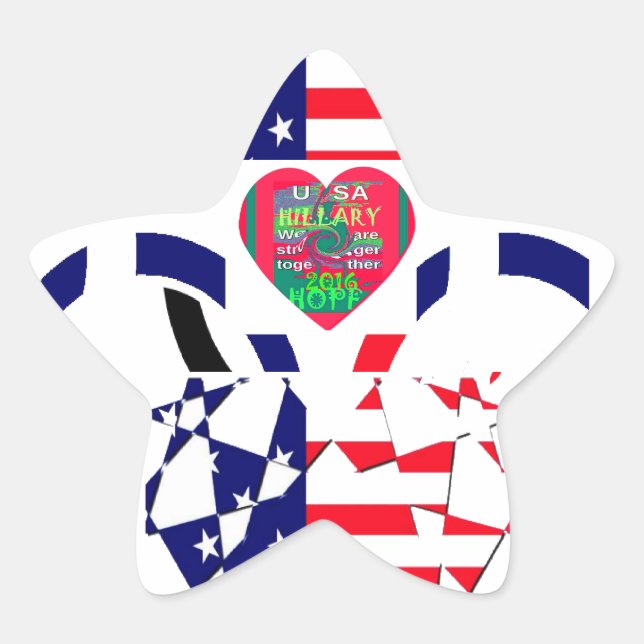 USA Hope Beautiful Phantastisch National Flag Desi Stern-Aufkleber (Vorderseite)