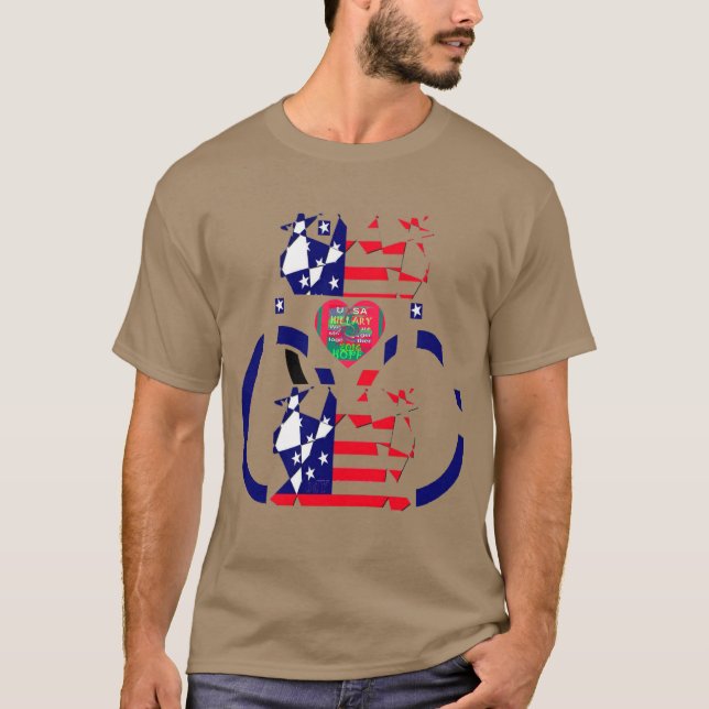 USA Hope Beautiful Phantastisch National Flag Desi T-Shirt (Vorderseite)