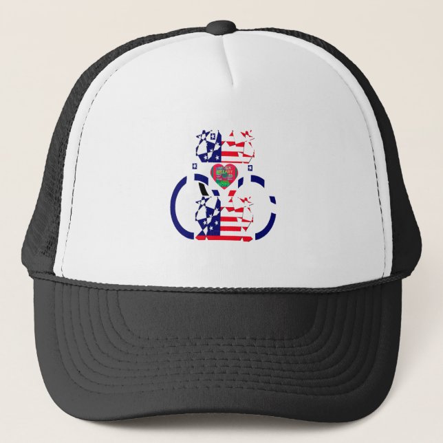 USA Hope Beautiful Phantastisch National Flag Desi Truckerkappe (Vorderseite)