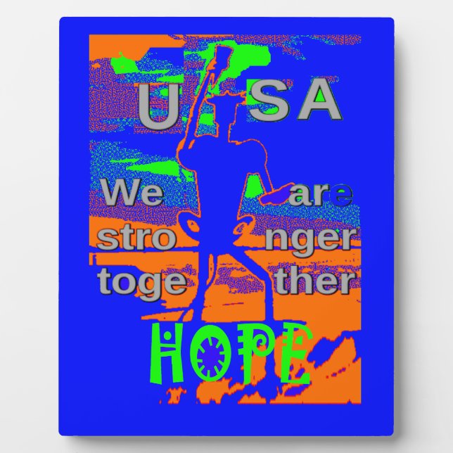 USA Hope Strong Together - A Patriotic Tapestry Fotoplatte (Vorderseite)