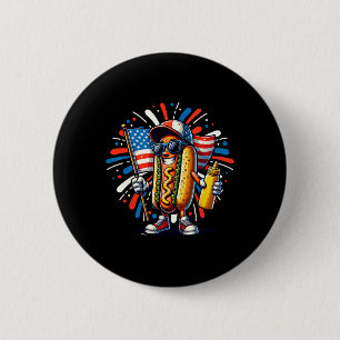 Usa Hot Dog Amerikanische Flagge Usa 4. Juli Unabh Button