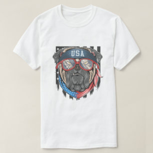 USA Hund Patriotische Amerikanische Flagge Hund Gr T-Shirt
