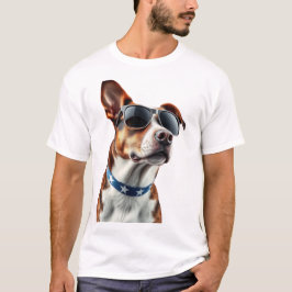 USA Hunde Liebhaber - Cooler Hund mit American Fla T-Shirt