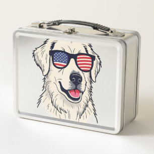 USA Hunde Liebhaber - Cooler Welpe mit American Fl Metall Brotdose