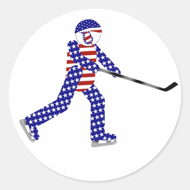 USA Ice Hockey   Runder Aufkleber (Vorderseite)