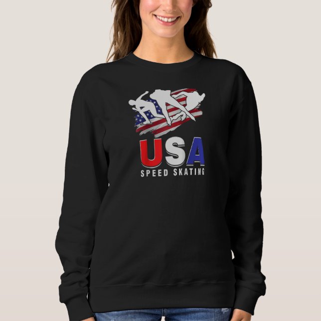 Usa Ice Skate Skaten Skater Speed Figure Skater Sweatshirt (Vorderseite)