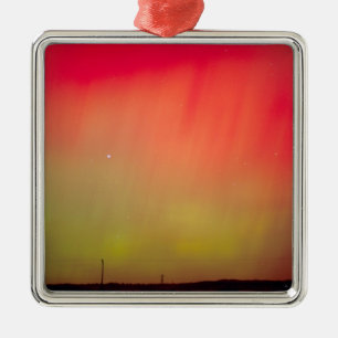 USA, Idaho. Aurora borealis, Nordlicht um 2 Silbernes Ornament
