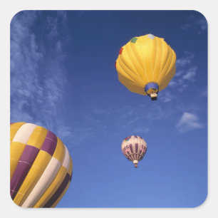 USA, Idaho, Teton Valley. Heißluftballons Quadratischer Aufkleber