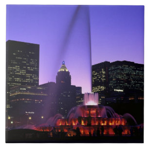 USA, IL, Chicago. Buckingham-Brunnen in Grant Fliese