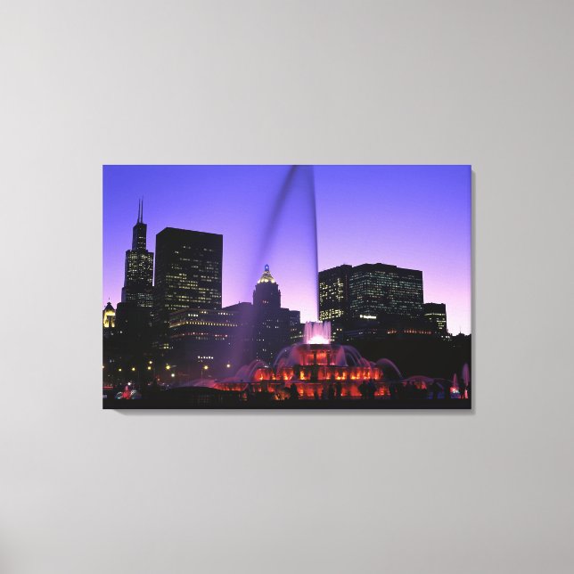 USA, IL, Chicago. Buckingham Fountain in Grant Leinwanddruck (Vorderseite)