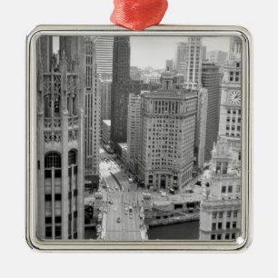 USA, IL, Chicago, Loop from Hotel Silbernes Ornament