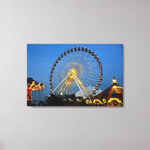 USA, Illinois, Chicago, Cityscapes, Lighted Leinwanddruck