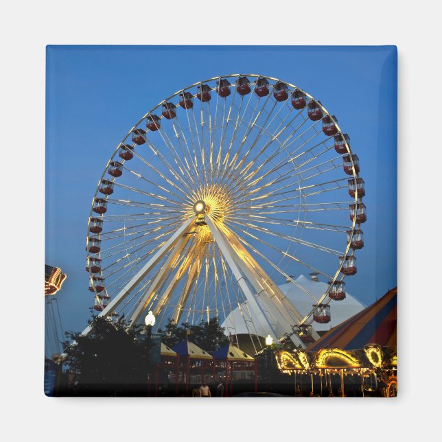 USA, Illinois, Chicago, Cityscapes, Lighted Magnet (Vorne)