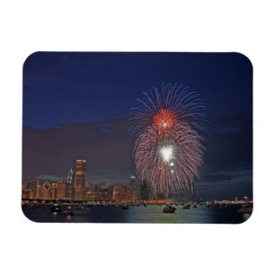 USA, Illinois, Chicago, Feuerwerk am Vierten Juli Magnet