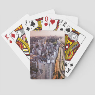 USA, Illinois, Chicago, Luftaufnahme von See Spielkarten