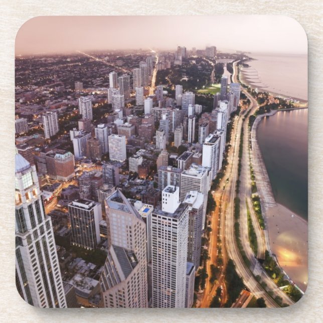 USA, Illinois, Chicago, Luftaufnahme von See Untersetzer (Vorderseite)