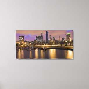 USA, Illinois-, Chicago-, Stadt-Skyline und Leinwanddruck