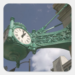 USA, Illinois, Chicago: The Loop: North State Quadratischer Aufkleber