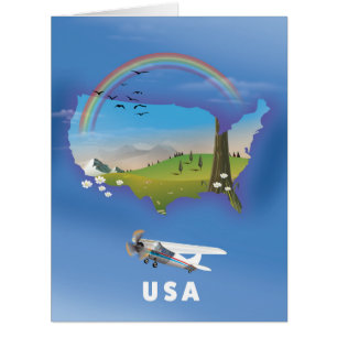 USA Illustriertes Reiseplakat