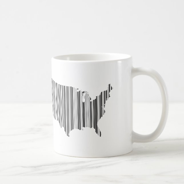 USA im Bar-Code Kaffeetasse (Rechts)