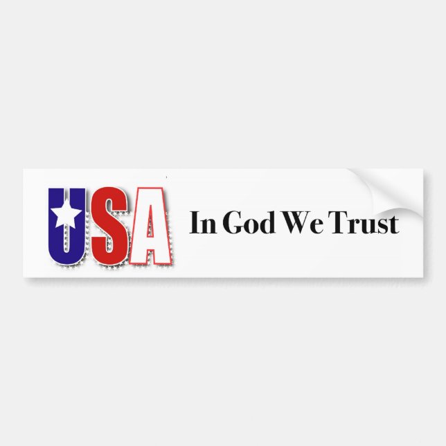 USA "im Gott vertrauen wir" Autoaufkleber (Vorne)