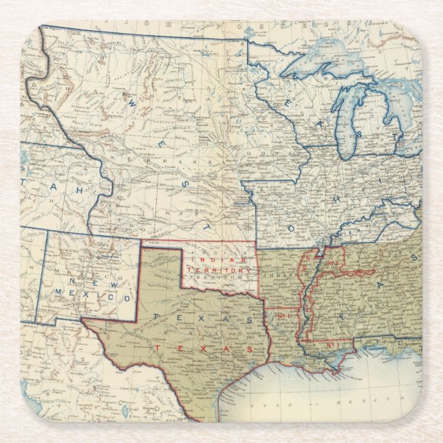 USA im Juni 1861 Rechteckiger Pappuntersetzer (Vorderseite)