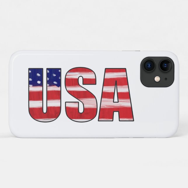 USA in Flaggenfarben Case-Mate iPhone Hülle (Rückseite (Horizontal))