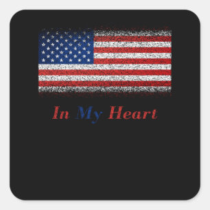 USA in meiner Herbst-USA-Flagge Quadratischer Aufkleber