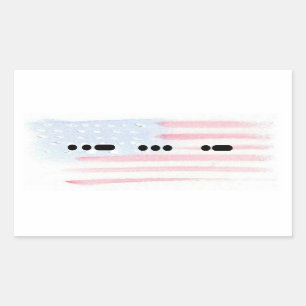 USA in Morse Code mit Flag Sticker - Anpassen