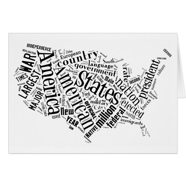 USA in Tagxedo (Vorderseite (Horizontal))