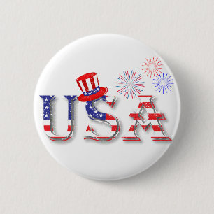 USA in US Flagge Button