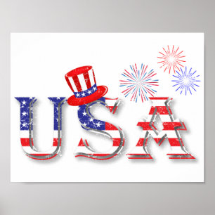 USA in US Flagge Poster