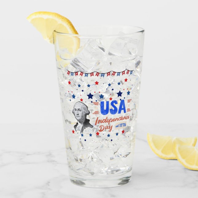 USA Independence Day Glas (Vorderseite Ice)