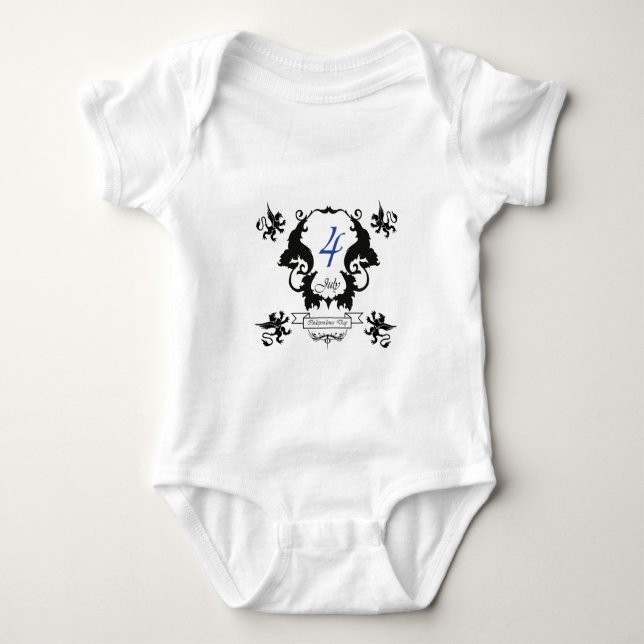 USA Independence Day Grußkarte Baby Strampler (Vorderseite)