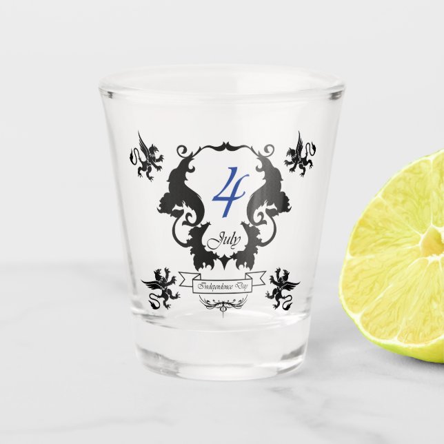 USA Independence Day Grußkarte Schnapsglas (Vorderseite)