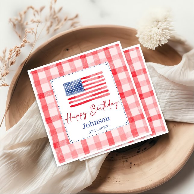 USA Independence Day Themed Birthday Serviette (Von Creator hochgeladen)