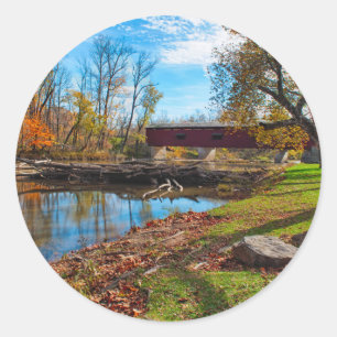 USA, Indiana, Cataract Falls Staat Recreation Runder Aufkleber