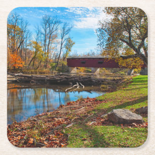 USA, Indiana, Cataract Falls State Recreation Rechteckiger Pappuntersetzer