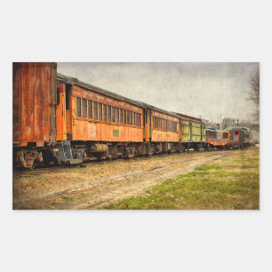 USA, Indiana. Das North Mudson-Eisenbahnmuseum Rechteckiger Aufkleber