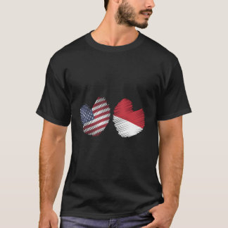 USA Indonesien - Die amerikanische Flagge Indonesi T-Shirt