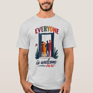 USA Inklusivität für alle - Jeder ist hier willkom T-Shirt