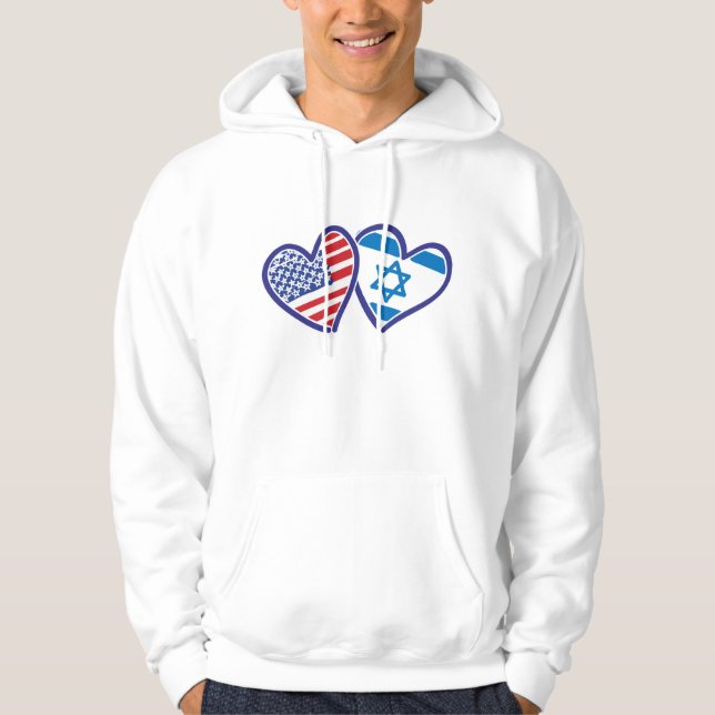 USA Israel Hearts Hoodie (Vorderseite)