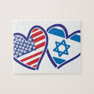 USA Israel Herzenflagge