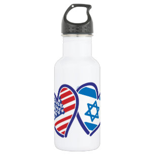 USA Israel Herzenflagge Trinkflasche