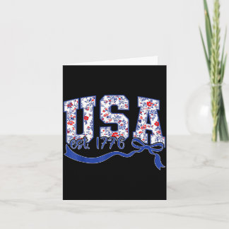 USA ist 1776 floral patriotischer Vintage-Stoff Karte
