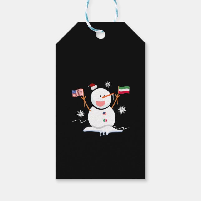 USA - Italienische Flagge Geschenkanhänger (Vorderseite)